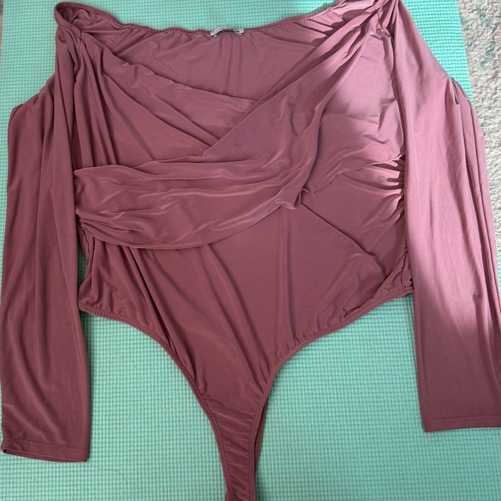 Elegant Mauve Off-Shoulder Bodysuit
